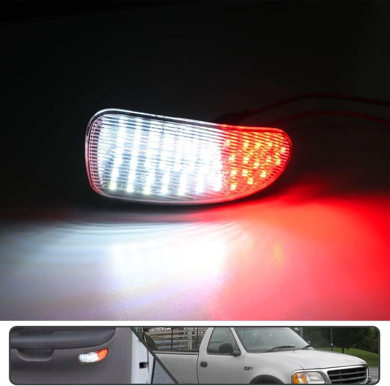 Mingrui test 2Pcs F150 LED Courtesy Door Lights for Ford F150 1997-2003, F150 SVT Lightning 1999-2002, F250 Light Duty 1997-1999 Red& White LED Side Door Panel Light Door Interior Light Step Lights Clear Lens - Image 2